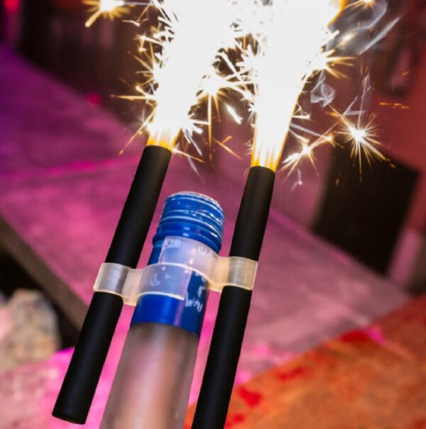 Rookarme ijsfontein voor een feestelijke flespresentatie